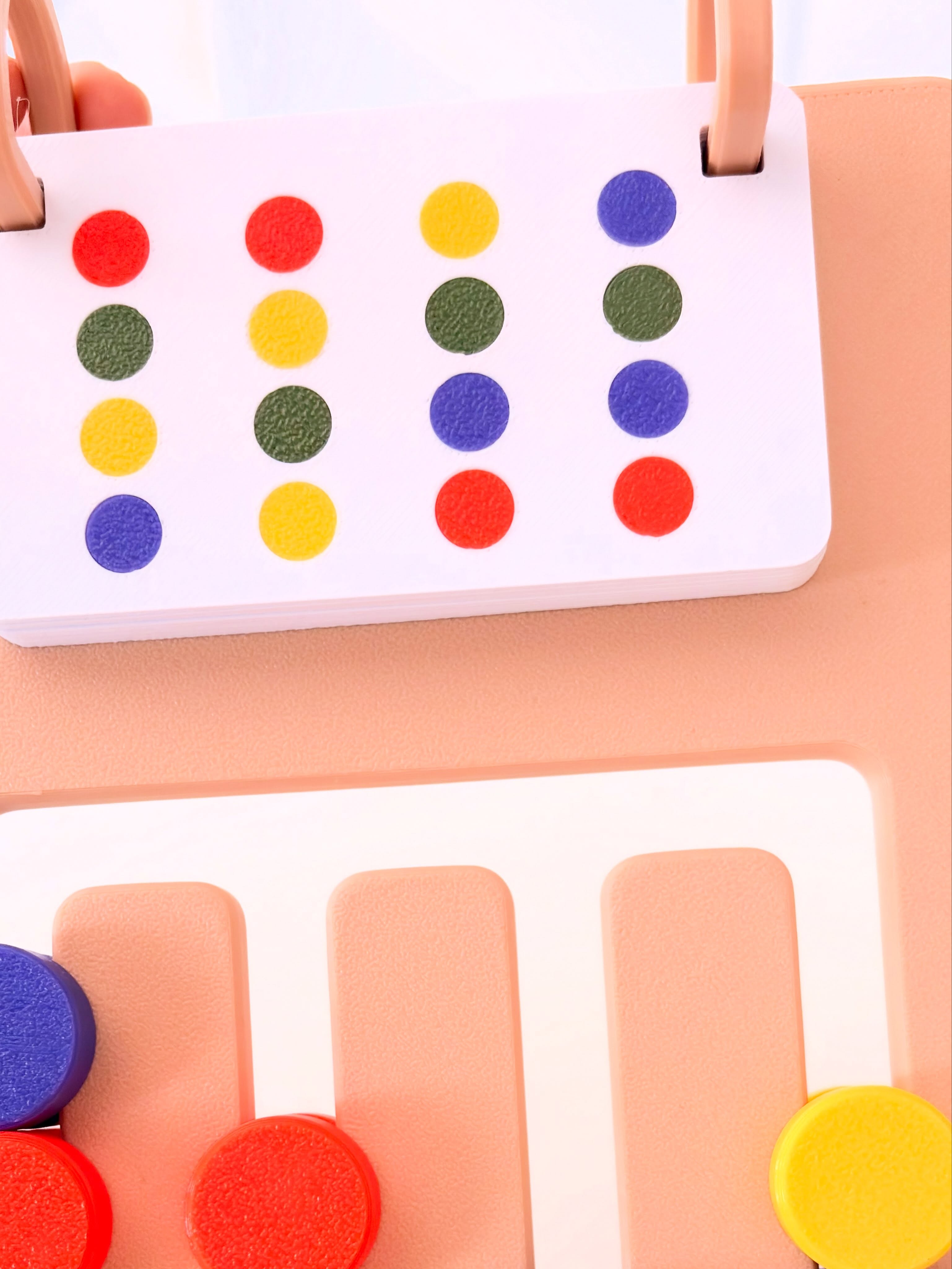Painel de cores impresso em 3D em detalhe